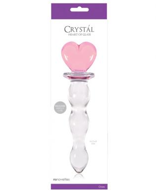 Crystal Heart Of Glass Wand and Vase - Pink