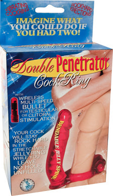 Double Penetrator C Ring W/ Bendable Dildo