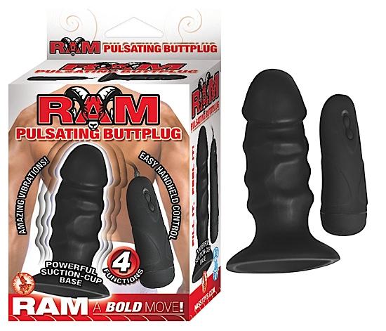 Ram Pulsating Buttplug Waterproof Black 4 Inch