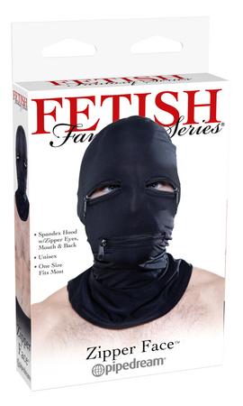 Fetish Fantasy Black Zipper Face Hood O/S