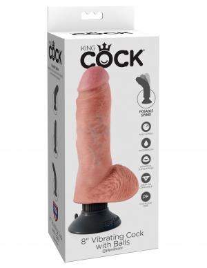 King Cock 8in Vibrating Cock W/balls