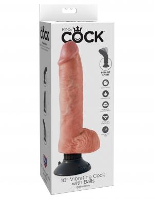 King Cock 10in Vibrating Cock W/balls