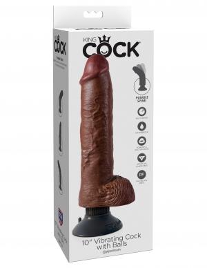 King Cock 10in Vibrating Cock W/balls