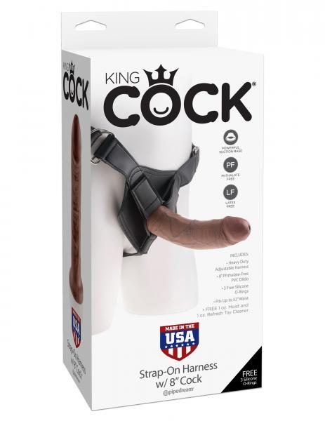 King Cock Strap On Harness 8 inches Dildo