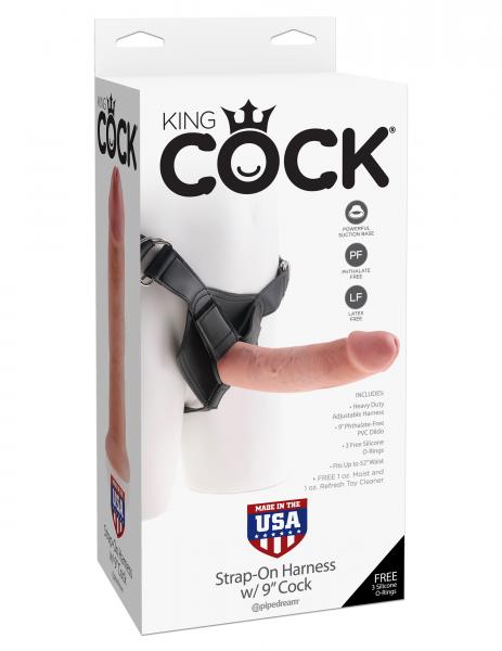 King Cock Strap On Harness 9 inches Dildo