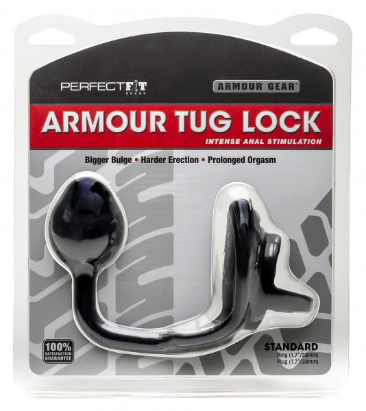 Armour Tug Lock Cock Ring Black