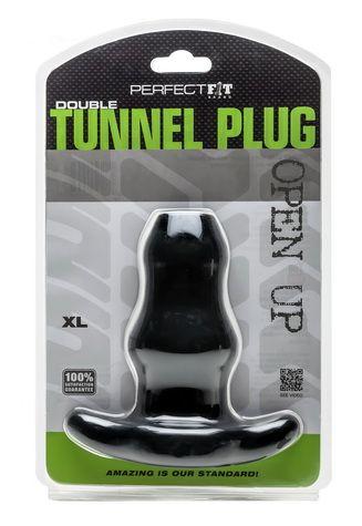 Double Tunnel Plug X-Large Black