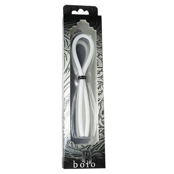 Bolo Lasso Ring Siilcone Black Gems Bead White