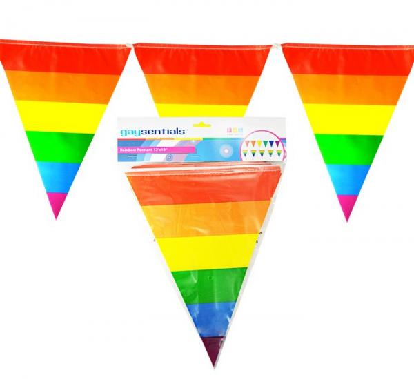 Gaysentials Rainbow Striped Pennants Decoration 12 Feet