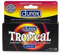 Durex condoms tropical color and scents - box of 12