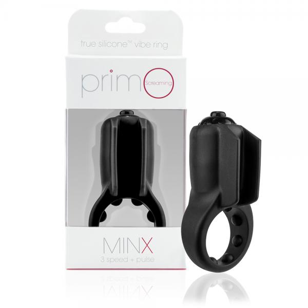 Primo Minx Black Vibrating Ring with Fins