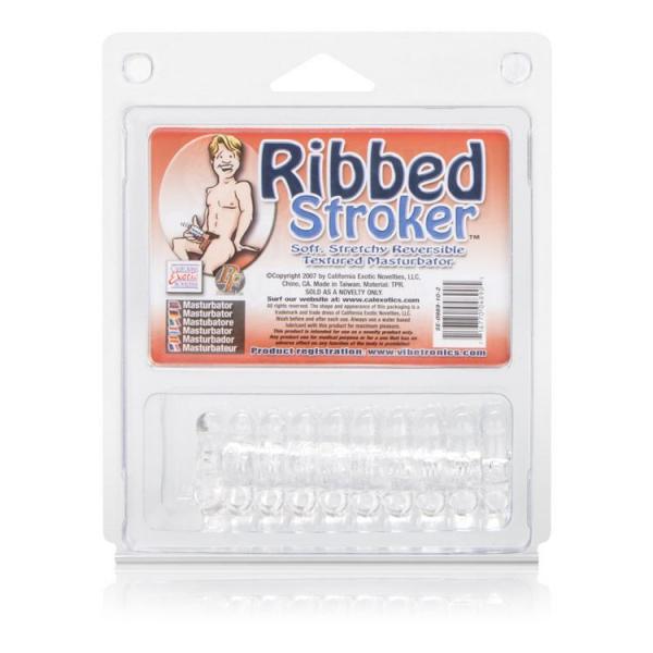 Ribbed Reversible Masturbation Stroker Clear