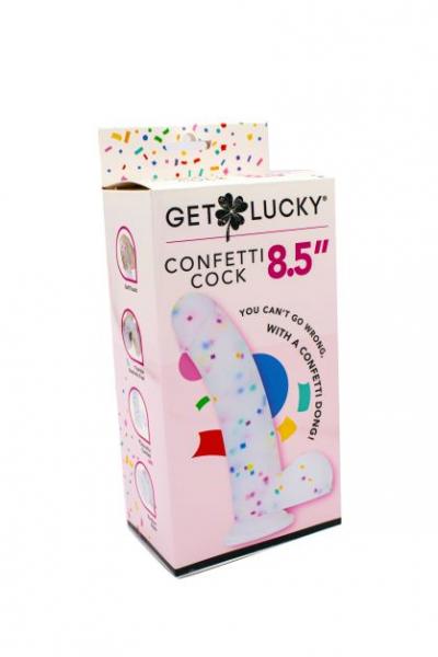 Get Lucky 8.5'' Real Skin Confetti Cock - Multi Color