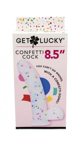 Get Lucky 8.5'' Real Skin Confetti Cock - Multi Color