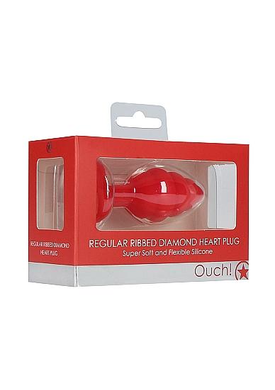 Ouch Regular Ribbed Diamond Heart Plug