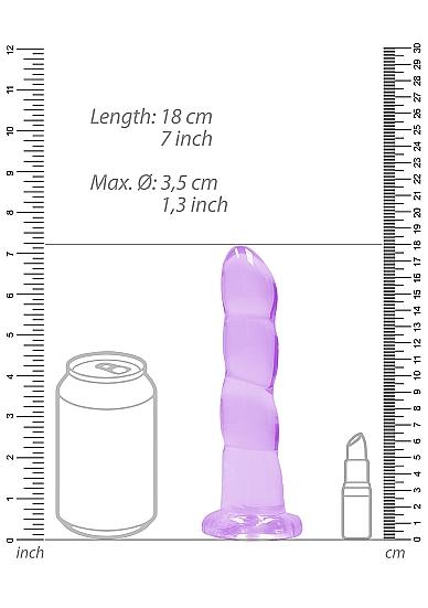 Realrock Crystal Clear Non-realistic Dildo With Suction Cup 7 In. Purple