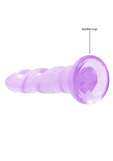 Realrock Crystal Clear Non-realistic Dildo With Suction Cup 7 In. Purple