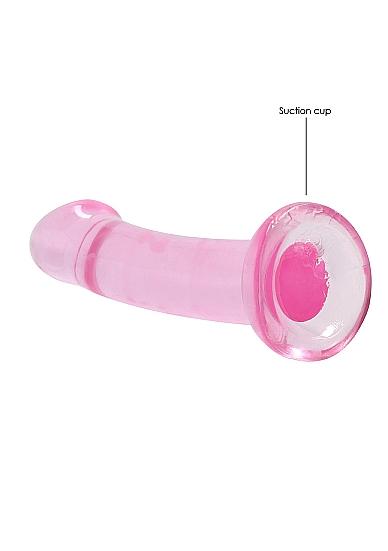 Realrock Crystal Clear Non-realistic Dildo With Suction Cup 6.7 In. Pink