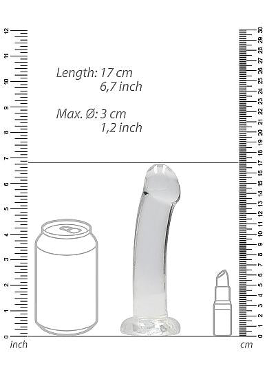 Realrock Non Realistic Dildo W Suction Cup 6.7in Transparent