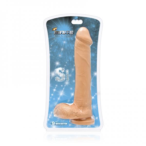 Cock Balls 9 Inches Suction Cup Dildo Beige