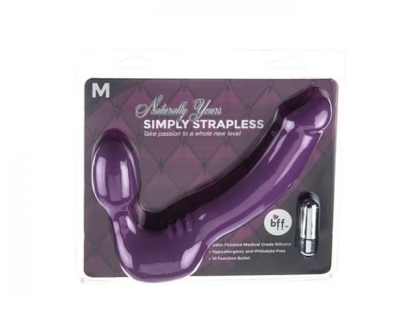 Simply Strapless Purple Double Dildo Medium