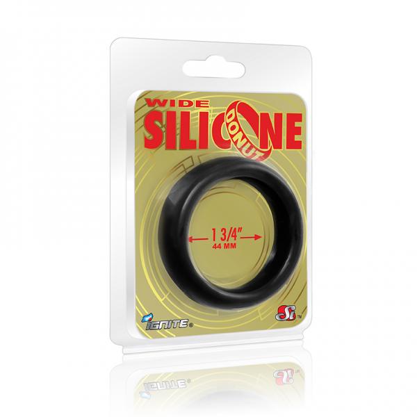 Wide Silicone Donut Black 1.75'' Ring