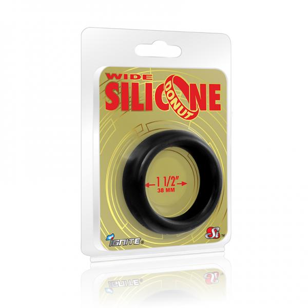 Wide Silicone Donut Black 1.5''