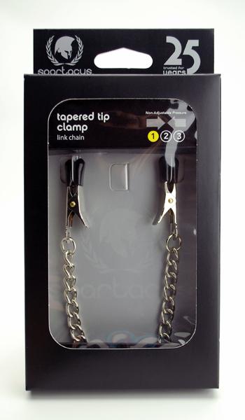 Endurance Tapered Tip Nipple Clamps With Link Chain Silver