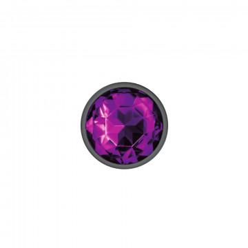 Cheeky Charms Round Purple Small Gunmetal Butt Plug