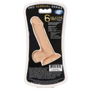 Pro Sensual Premium Silicone Dong 6 inch with 3 C-Rings Beige