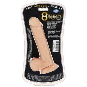 Pro Sensual Premium Silicone Dong Beige 8 inches with 3 C-Rings