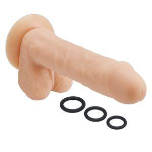 Pro Sensual Premium Silicone Dong Beige 9 inches with 3 C-Rings