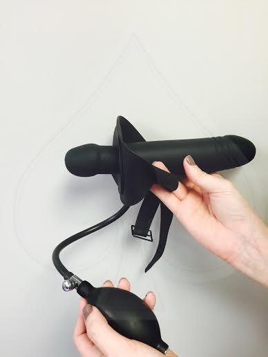 Inflatable Gag With Dildo Black