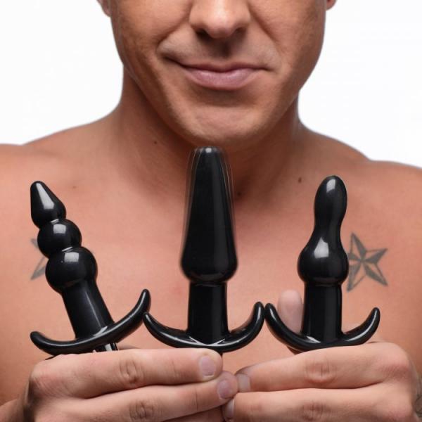 Frisky Thrill Trio Anal Plug Set Black